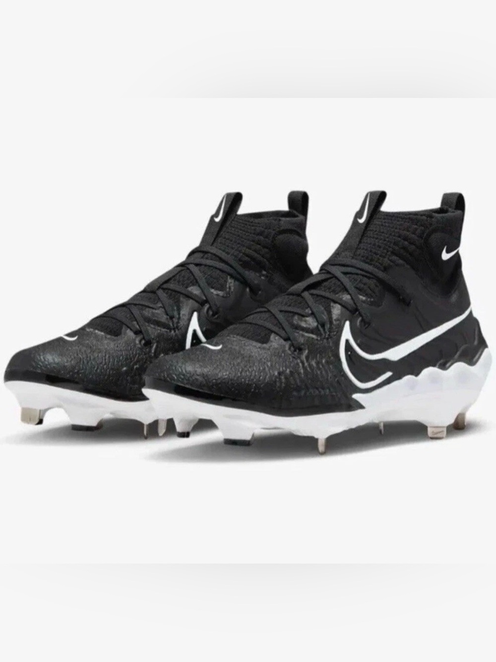 Nike Alpha Huarache NXT High Metal Baseball Cleats Mens 16 Black White DJ6517001